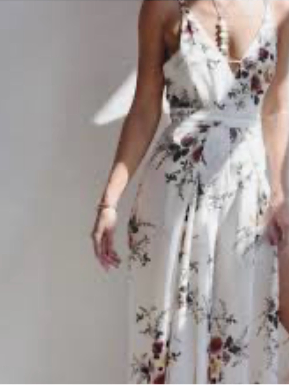 Aqua White Floral Strapless Maxi Jumpsuit